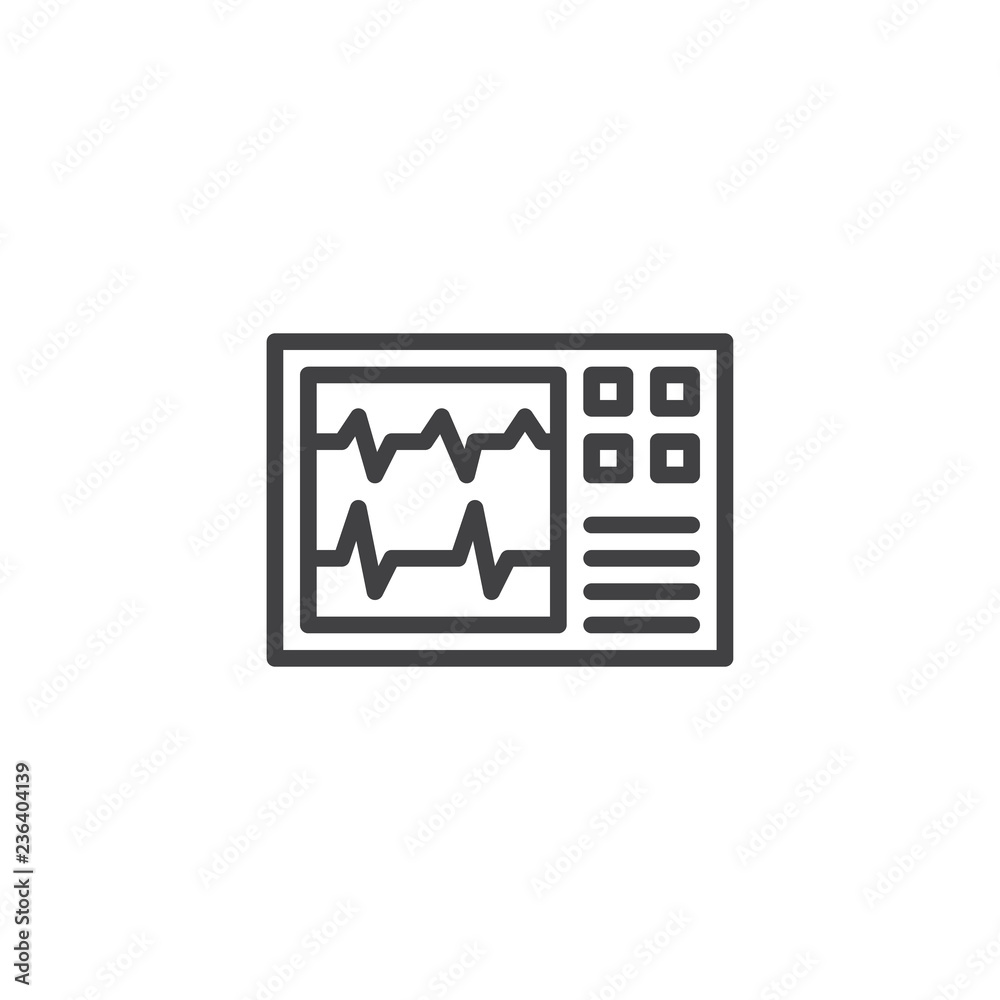 Heartbeat monitoring outline icon. linear style sign for mobile concept and web design. Heart beat, cardiogramm pulse simple line vector icon. Heart monitor symbol, logo illustration. Pixel perfect Heartbeat monitoring outline icon. linear style sign for mobile concept and web design. Heart beat, cardiogramm pulse simple line vector icon. Heart monitor symbol, logo illustration. Pixel perfect
