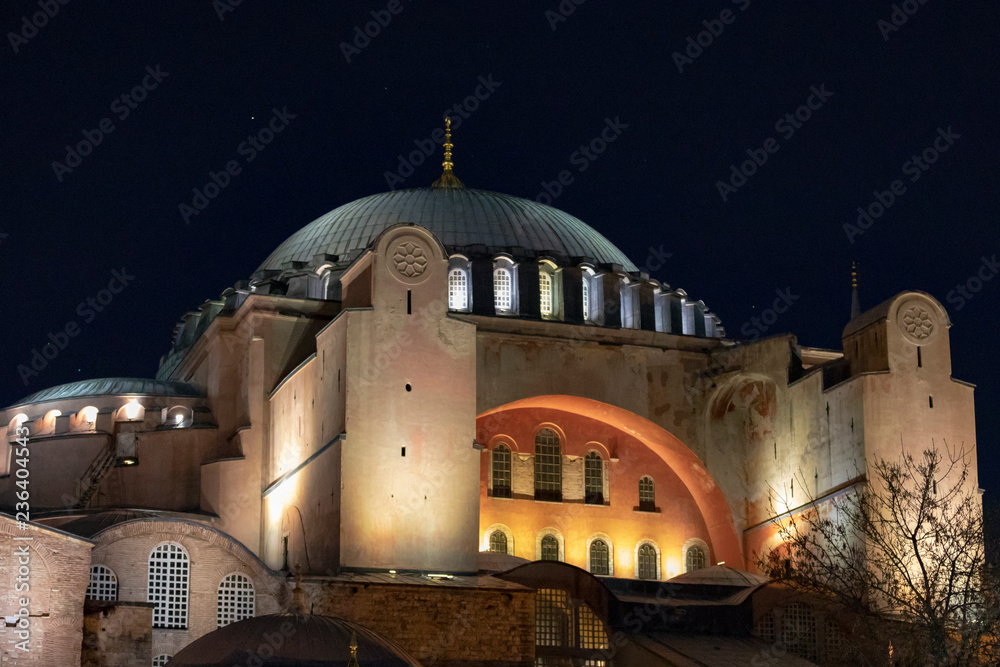Fototapeta premium Gece Aya Sofya Camii - Hagia Sophia Mosque at Night.