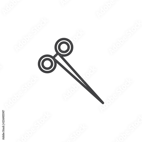 Kelly Forceps outline icon. linear style sign for mobile concept and web design. Surgical equipment simple line vector icon. Medicine symbol, logo illustration. Pixel perfect vector graphics