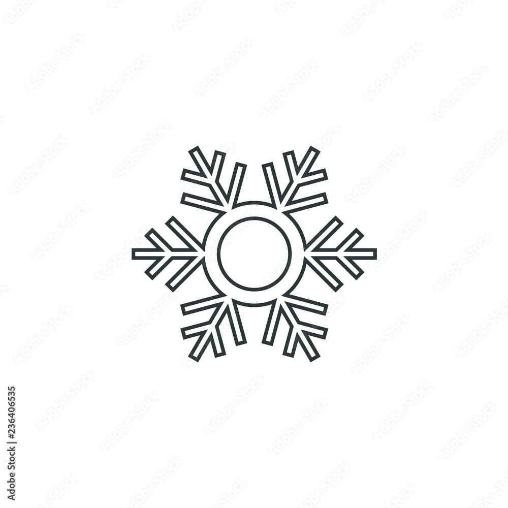 Snowflake icon or logo. Christmas and winter theme symbol. Vector and illustration. xmas icon