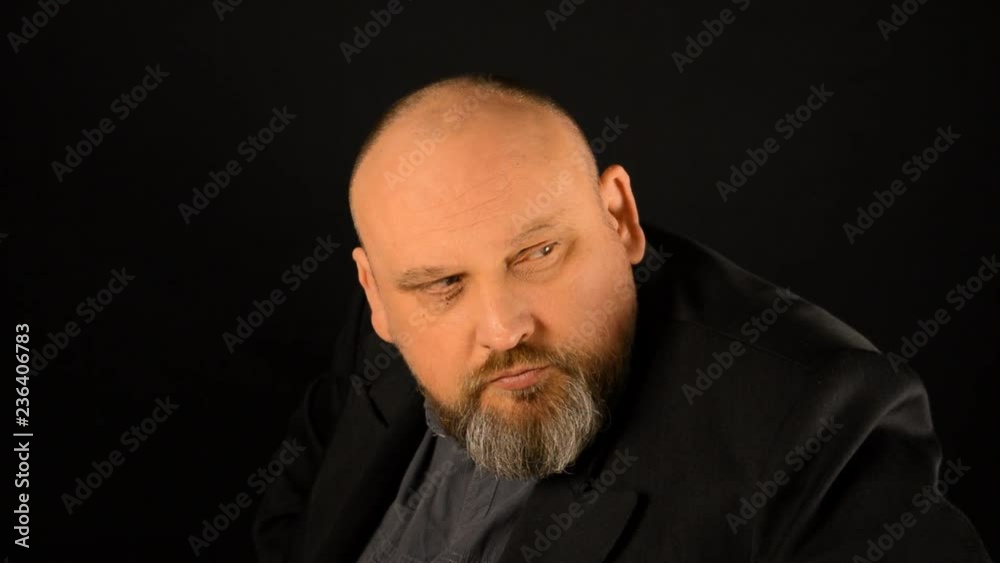 Suspicious Man Stares Then Approves Portrait Suspicious Man Stares Then Approves Portrait