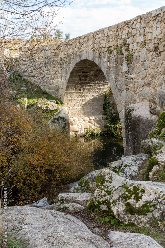 Medieval bridge of the Batan in Colmenar Viejo, Madrid