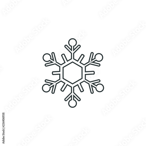 Snowflake icon or logo. Christmas and winter theme symbol. Vector and illustration. xmas icon