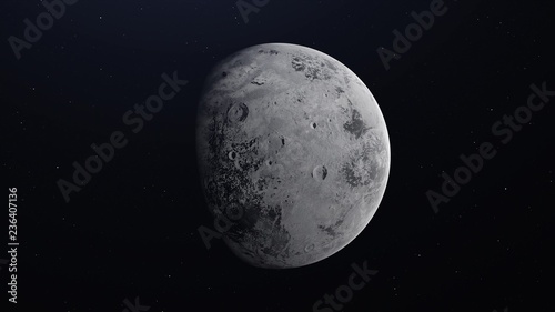 Haumea dwarf planet in the outer space. 3D render