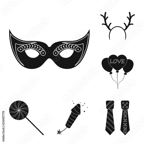 Isolated object of party and birthday logo. Set of party and celebration vector icon for stock.