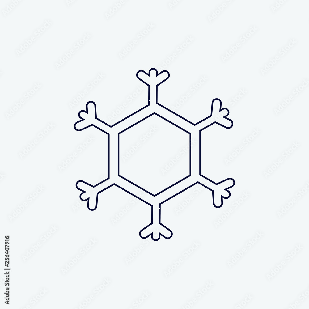 Snowflake icon or logo. Christmas and winter theme symbol. Vector and illustration. xmas icon