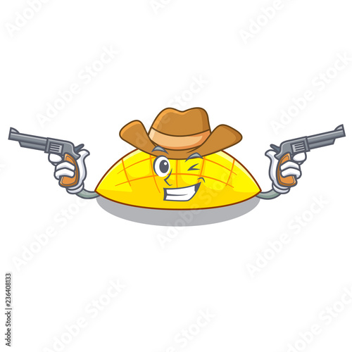 Cowboy mango slices isolated on the mascot