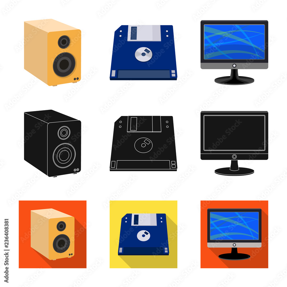 Isolated object of laptop and device symbol. Collection of laptop and server stock symbol for web. Isolated object of laptop and device symbol. Collection of laptop and server stock symbol for web.