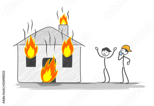 maison en feu appel des secours pour incendie