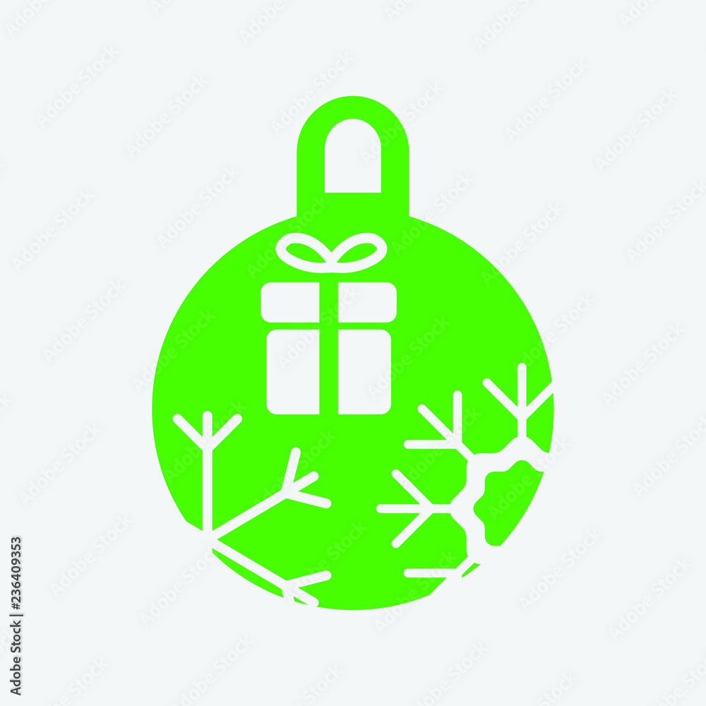 Christmas ball with snowflake Icon flat vector. xmas ball icon vector Christmas ball with snowflake Icon flat vector. xmas ball icon vector