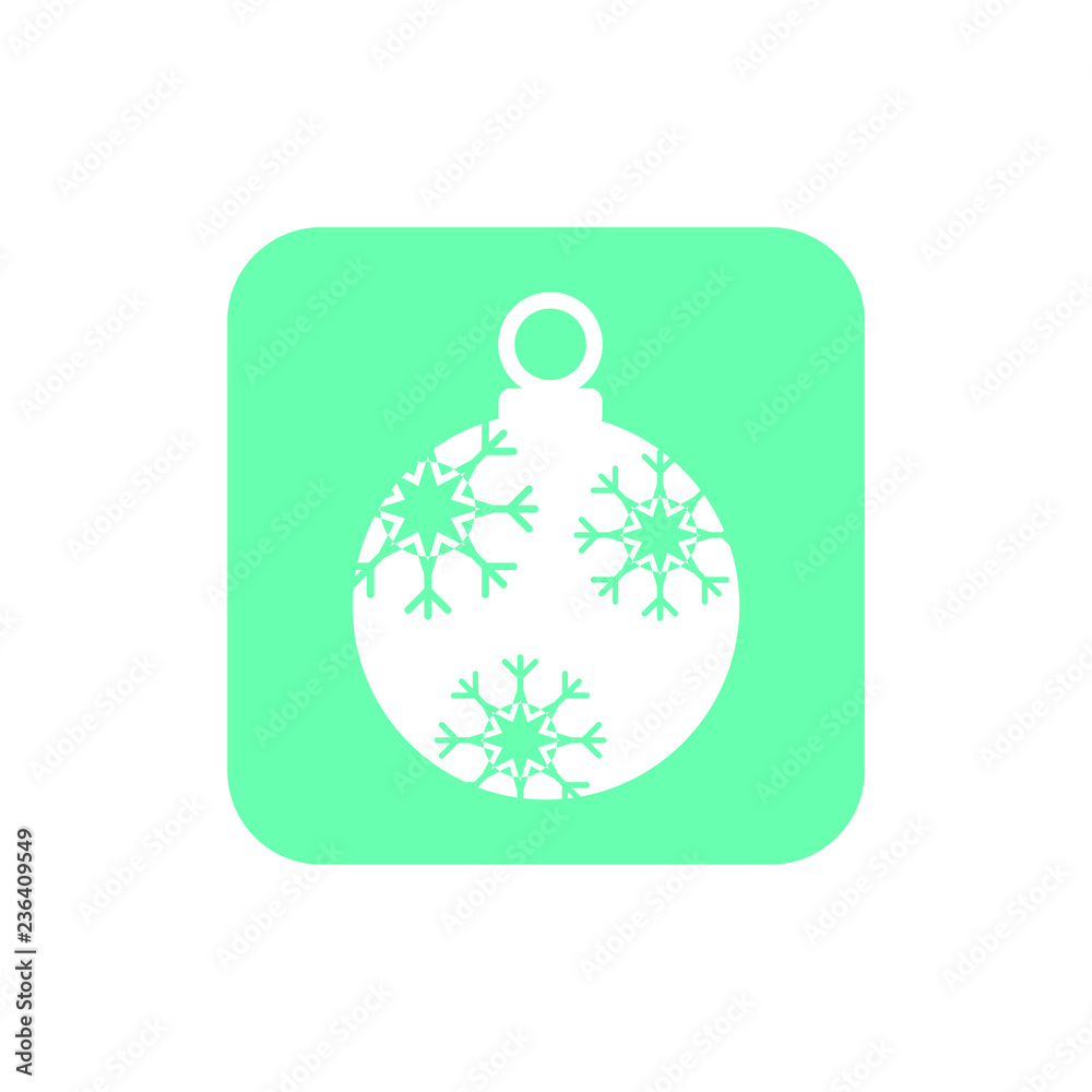 Christmas ball with snowflake Icon flat vector. xmas ball icon vector Christmas ball with snowflake Icon flat vector. xmas ball icon vector