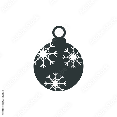 Christmas ball with snowflake Icon flat vector. xmas ball icon vector