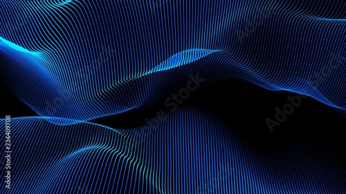 waving strings abstract background 3D motion graphics (loop) photo