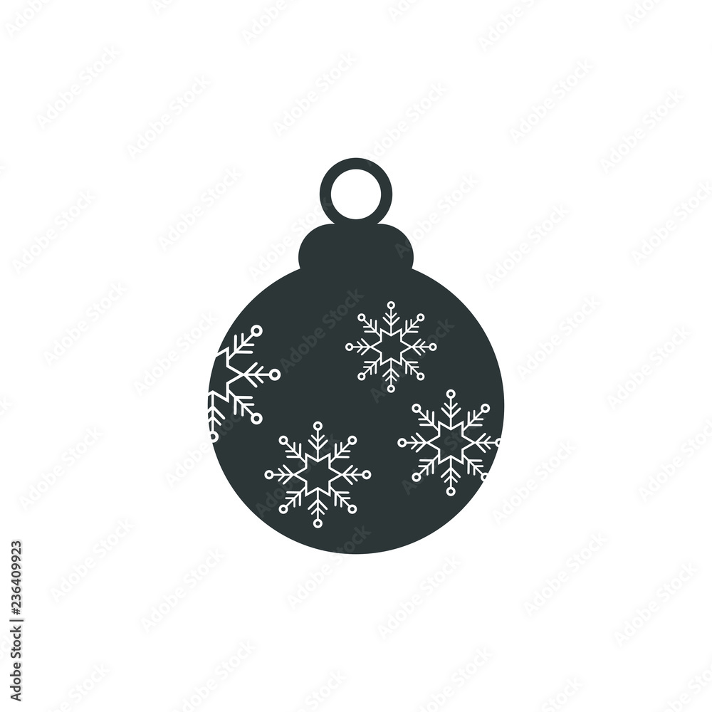 Christmas ball with snowflake Icon flat vector. xmas ball icon vector Christmas ball with snowflake Icon flat vector. xmas ball icon vector