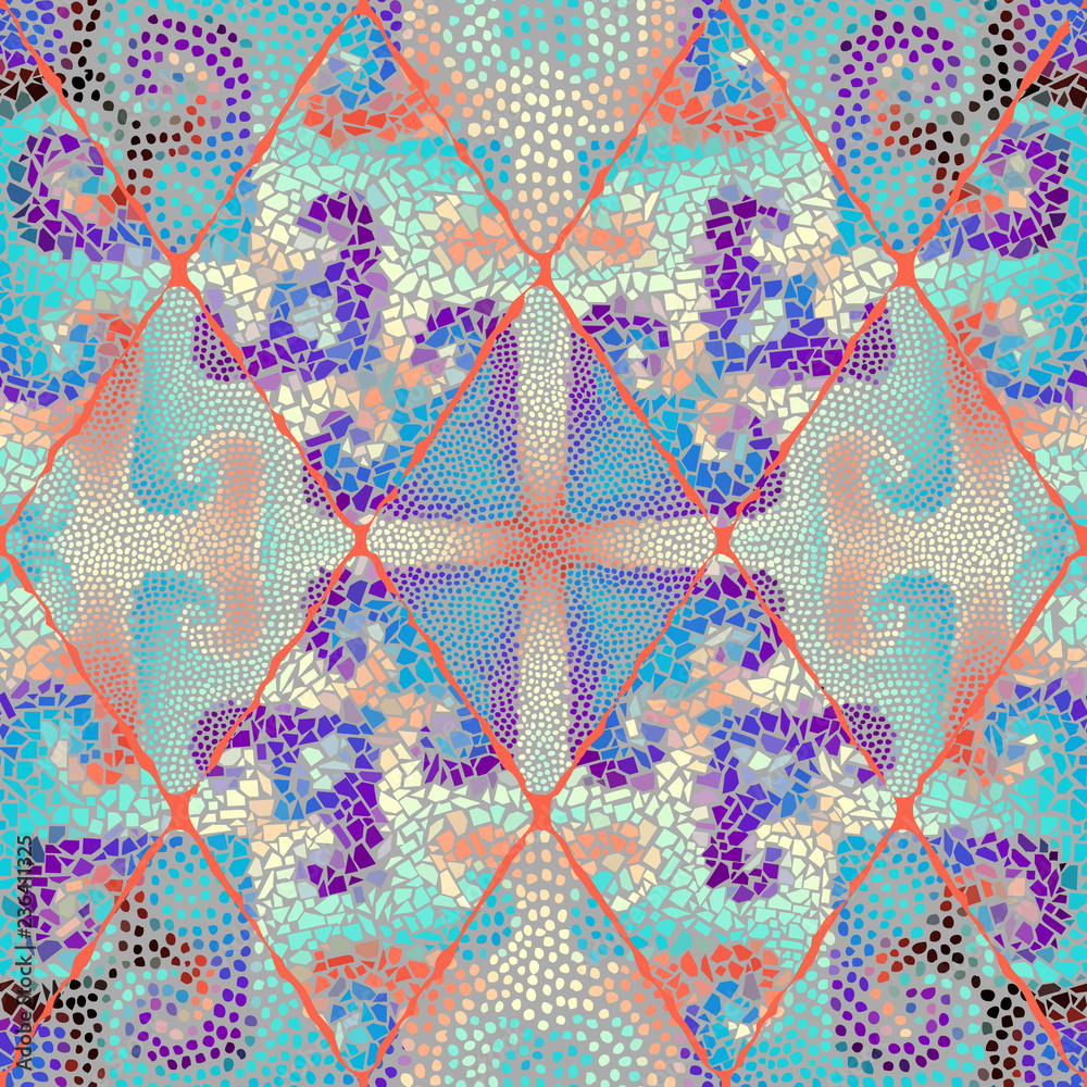 Fototapeta premium Vector mosaic art pattern. Vector seamless image