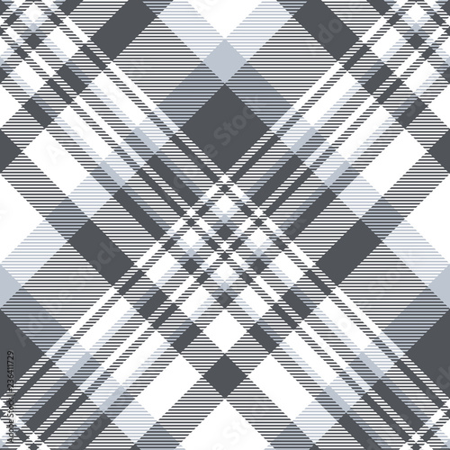 Plaid pattern in slate gray, dusty blue and white