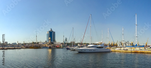 Yacht parking in the seaport of Odessa, Ukraine