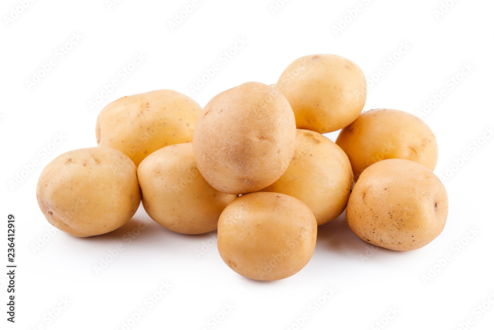 raw yellow potato isolated on white background raw yellow potato isolated on white background