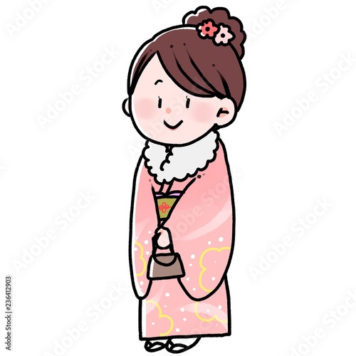 成人式に出る女性