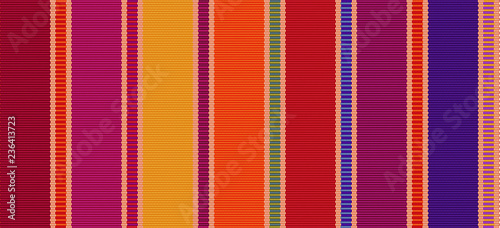 Blanket stripes seamless vector pattern. Background for Cinco de Mayo party decor or ethnic mexican fabric pattern with colorful stripes. Serape gesign
