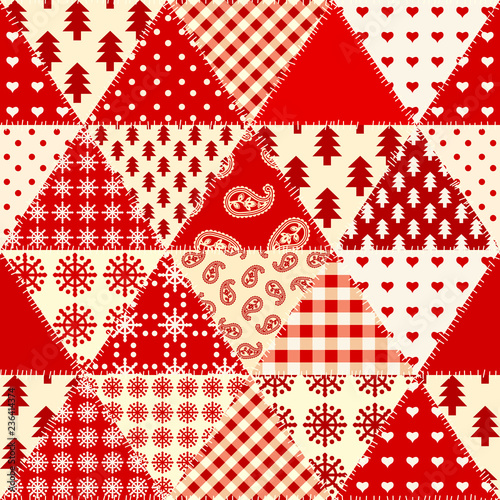 Patchwork textile pattern. Seamless quilting design background.