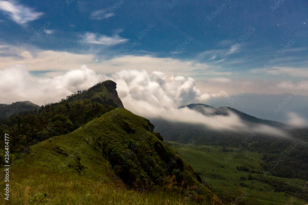Sea mist flow behind Lion rock mountain Sea mist flow behind Lion rock mountain