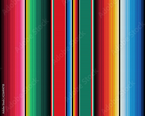 Blanket stripes seamless vector pattern. Background for Cinco de Mayo party decor or ethnic mexican fabric pattern with colorful stripes. Serape gesign