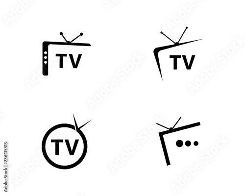 TV logo design flat icon