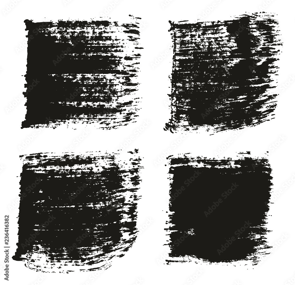 Paint Brush Wide Lines High Detail Abstract Vector Background Set 141