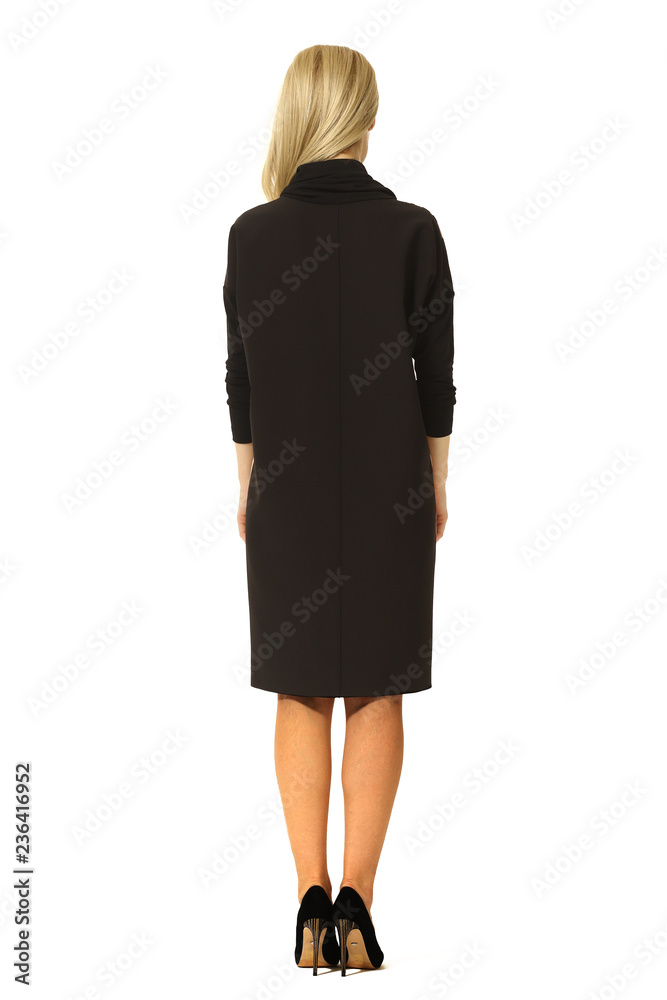 blond business woman executive posing in formal sleeveless blue laces dress high heels stiletto shoes full body length blond business woman executive posing in formal sleeveless blue laces dress high heels stiletto shoes full body length