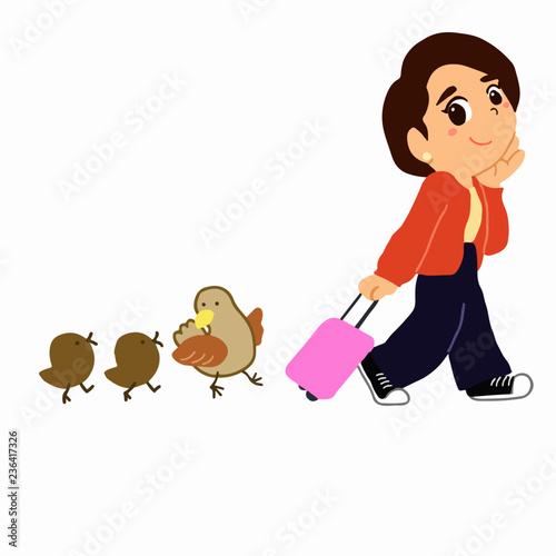 お出掛けする女性