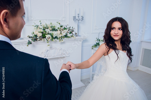 Family studio photography. Wedding photography pair. Husband and wife. photo