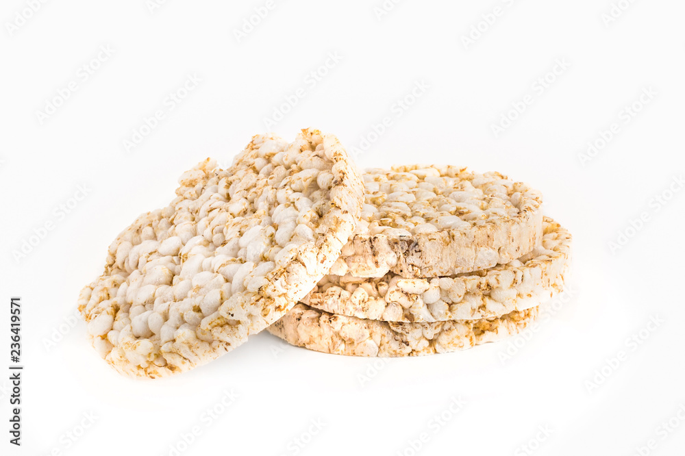 Pile of four puffed rice