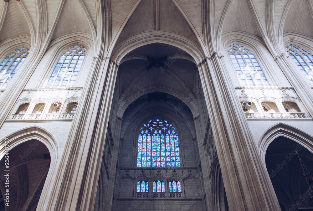 interior view of Saint Pierre Cathedral in Nantes - Nantes FRANCE - NOVEMBER 2018