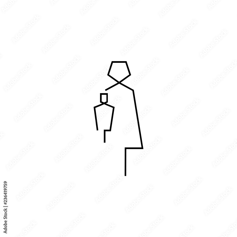 Mother with baby sign. fine lines Mother with baby sign. fine lines