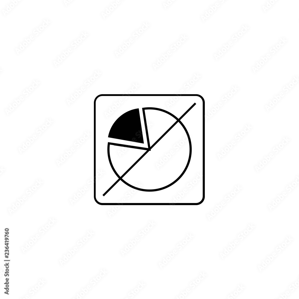 Prohibition sign. The circle and one fourth of the circle are crossed out Prohibition sign. The circle and one fourth of the circle are crossed out