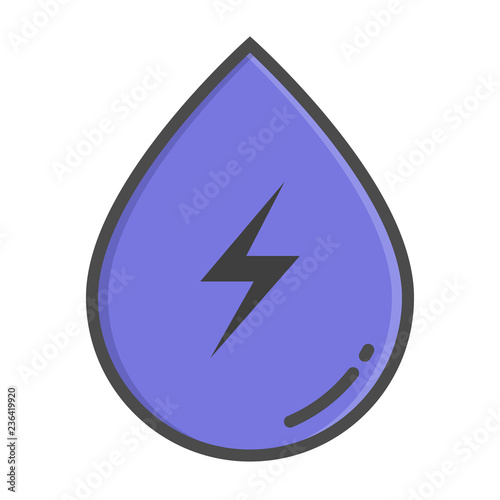 Hydropower color concept, hydropower icon. Vector sign