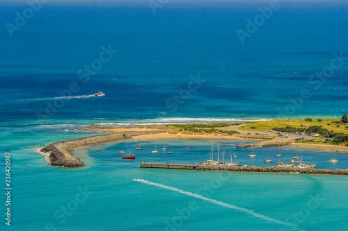 A favorite surfing spot on the Australian Pacific coast in Apollo Bay.