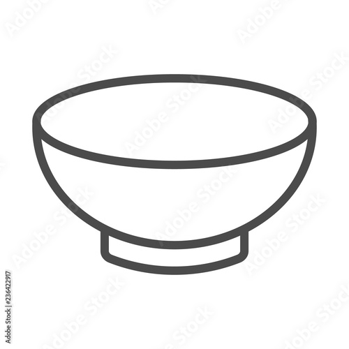 Soup bowl dishware outline art vector icon for food apps and websites photo