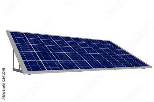 Industrial illustration of Solar panel isolated on white background, 3D illustration