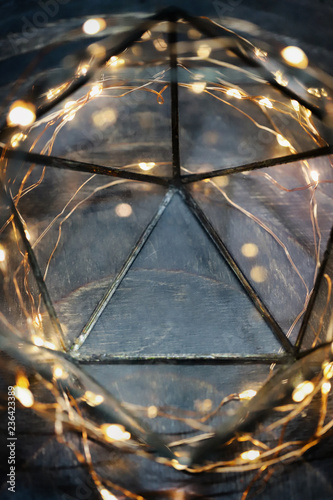 Canvastavla Magical Christmas background with lights around
