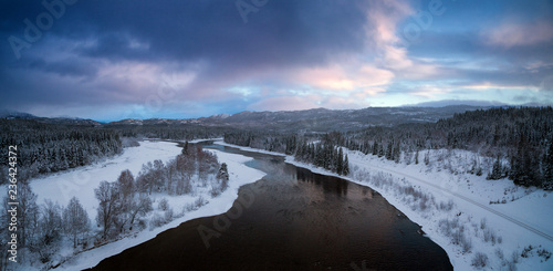 Boreal landscape near Grong, winter time, Norway