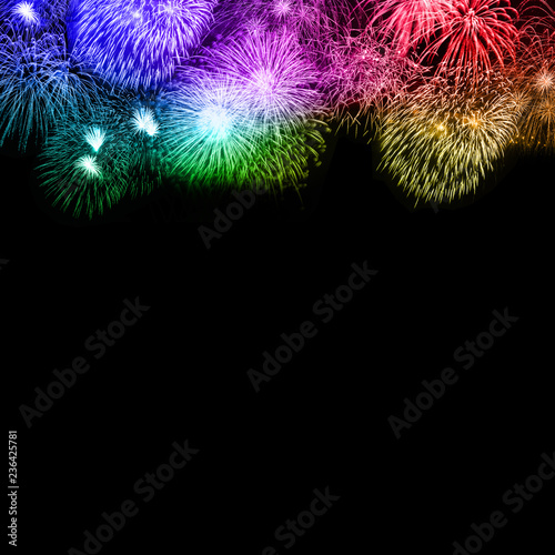 Canvas Print Silvester Feuerwerk Sylvester Neujahr Hintergrund Textfreiraum Copyspace Quadrat