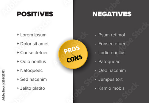Vector pros and cons compare template table