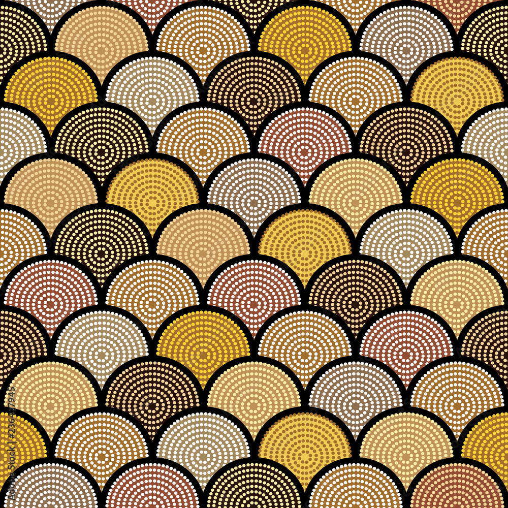 Australian aboriginal seamless vector pattern with dotted circles Australian aboriginal seamless vector pattern with dotted circles