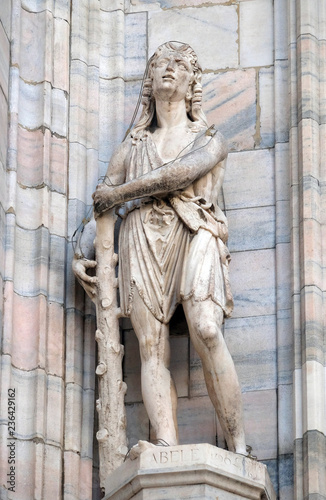 Abel, statue on the Milan Cathedral, Duomo di Santa Maria Nascente, Milan, Lombardy, Italy