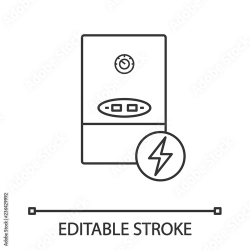 Electric heating boiler linear icon