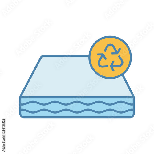 Ecological mattress recycling color icon