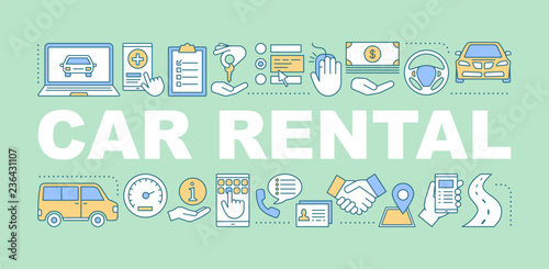 Car rental word concepts banner