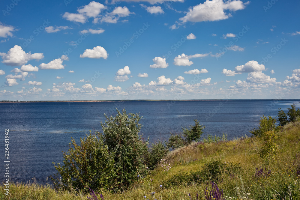 View of the Volga in the city district of Khvalynsk. Saratov region. Russia.